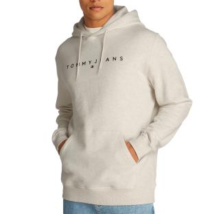 Sweat Gris Chiné Homme Tommy Hilfiger Linear Logo pas cher