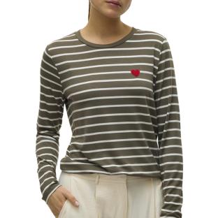T-Shirt Blanc/Kaki Femme Vero Moda Clara vue 0
