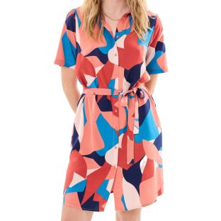 Robe Chemise Rose/Bleu Femme Pieces Canisty pas cher