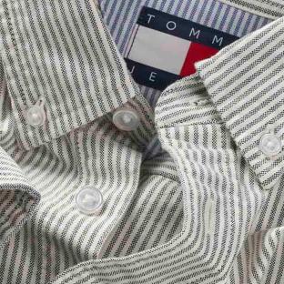 Chemise Rayures Vert/Blanc Homme Tommy Hilfiger Slim Stripe vue 2