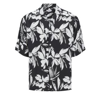 Chemisette Noir/Blanc Garçon Jack & Jones Resort Floral pas cher