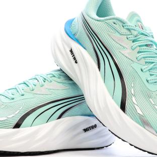 Zapatillas verdes de mujer Puma Velocity Nitro 4 ver 0