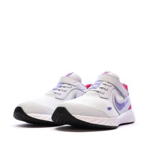Chaussures de running Gris/Rose Fille Nike Revolution 5 vue 6