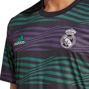 Real Madrid Maillot de Prematch Noir/Vert Homme Adidas 2022/23 vue 3