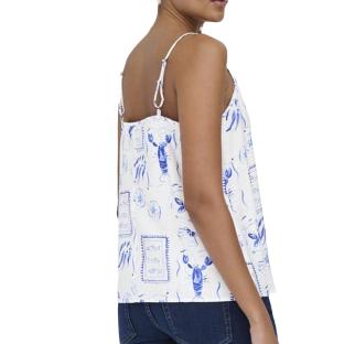 Débardeur Blanc/Bleu Femme JDY Ada vue 0