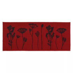 Tapis Imprimé Rouge Luance 50x120cm Herbier pas cher