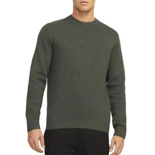 Pull Kaki Homme Jack & Jones Stitch pas cher