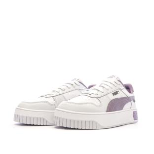 Baskets Blanc/Violet Femme Puma Carina Street vue 6