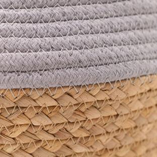 Panier Rond en Corde Gris vue 0