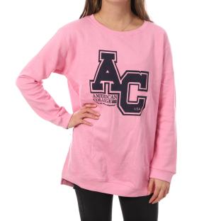 Sweat Long Rose Femme American College YR656 pas cher
