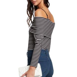 T-Shirt Manches Longues Noire/Blanche Femme Morgan TROPEZ vue 0