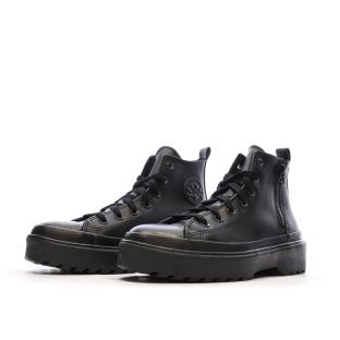 Baskets Noires Femme Converse All Star Lugged Lift Platform Leather vue 6