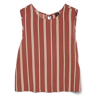 Blouse Blanc/Rouge Femme Vero Moda Christina Stripe vue 0