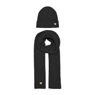 Bonnet + Echarpe Gris foncé Femme Only Onlavery Life Scarf And Beanie Set pas cher