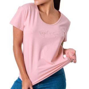 T-shirt Rose Femme Project X Paris Basic Broderie F221114 pas cher