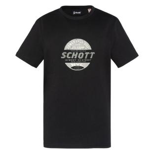 T-shirt Noir Garçon Schott USTOUR vue 0