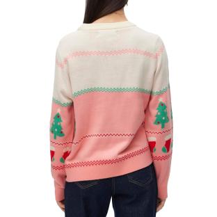Pull de Noël Beige/Rose Femme Vero Moda Christmasstuff vue 0