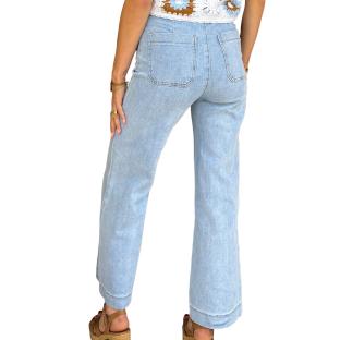 Jean Wide Bleu Femme Oraije Victorine vue 0