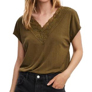 T-shirt Kaki Femme Vero Moda Bia pas cher