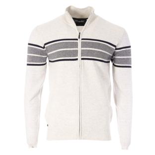 Pull Zippé Blanc/Gris Homme RMS26 60936 pas cher