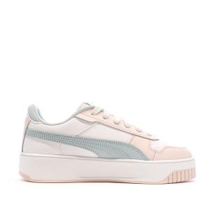 Baskets Blanc/Rose/Vert Femme Puma Carina Street vue 2