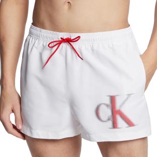 Short de bain Blanc Homme Calvin Klein KM0KM00801 pas cher