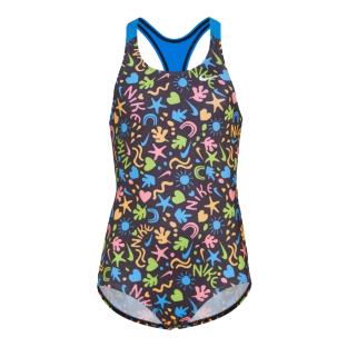 Maillot de bain Noir/Bleu Fille Nike Racerback pas cher