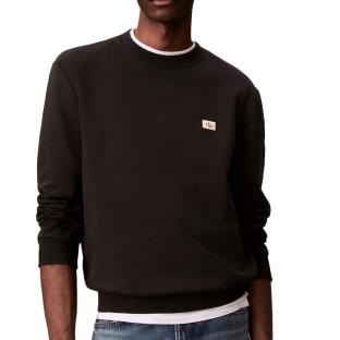 Sweat Noir Homme Calvin Klein Jeans Badge Terry pas cher
