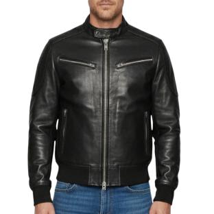 Blouson Noir Homme Schott Motard vue 0