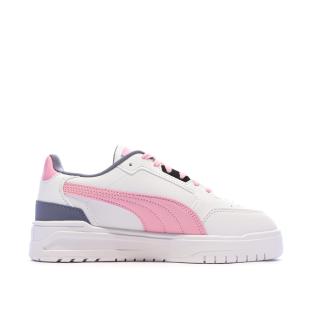 Baskets Blanc/Mauve/Rose Fille Puma Shuffle Downtown vue 0