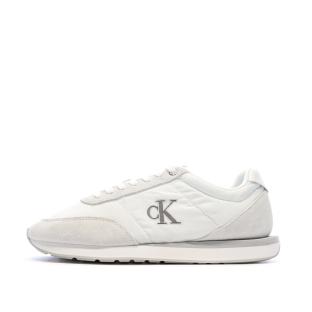 Baskets Blanc/Gris Homme Calvin Klein Jeans Retros pas cher