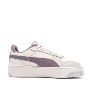 Baskets Blanc/Violet Femme Puma Carina Street vue 2