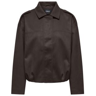 Dunkelbraune Wildlederjacke für Damen von Only Amber Ansicht 0