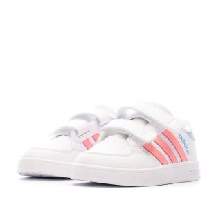 Baskets Blanches Fille Adidas Breaknet Cf I vue 7