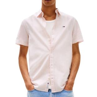 Chemisette Rayures Blanc/Rose Homme Tommy Hilfiger Linen Blend pas cher