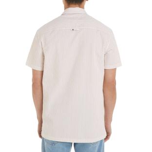 Chemisette Manches Courtes Blanc/Beige Homme Tommy Hilfiger Reg Stripe Seers vue 2
