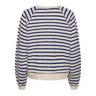 Sweat Marinière Bleu/Ecru Femme Pieces Greta vue 2