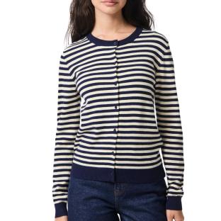 Gilet Bleu/Blanc Femme Pieces Nora vue 0