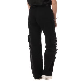 Pantalon Cargo Toile Noir Femme Monday Premium 3172 vue 2