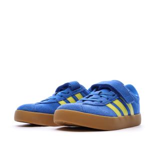Baskets Bleu/Jaune Garçon Adidas Court vue 6