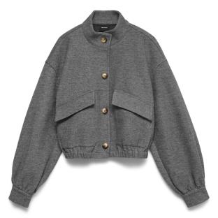 Veste Bomber Gris Femme Vero Moda Bunda vue 0