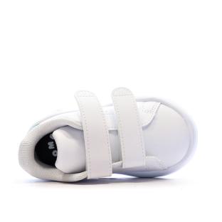 Baskets Blanches/Verte Garçon/Fille bébé Adidas Advantage vue 4
