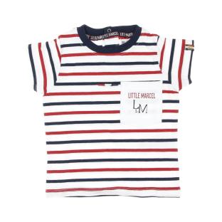 T-shirt Blanc/Marine/Rouge Garçon Little Marcel LMEV0026 vue 3