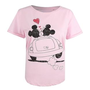 T-Shirt Rose Femme Disney Mickey & Minnie Hearts vue 0