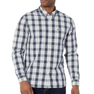 Chemise Manches Longues Gris/Bleu Homme Lacoste Laponie pas cher