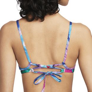Haut de maillot de bain Bleu/Rose Femme Nike Lace Up vue 2