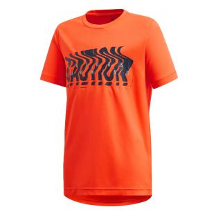 Maillot de sport Orange fluo Garçon Adidas Run pas cher