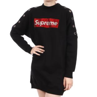 Robe Sweat Noire Femme Supreme Jessy pas cher