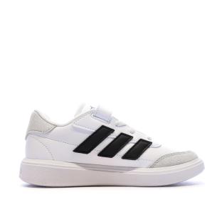 Baskets Blanches/Noir Garçon Adidas Courtblock vue 2