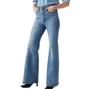Jean Bleu Femme Levi's Ribcage Bells Med pas cher